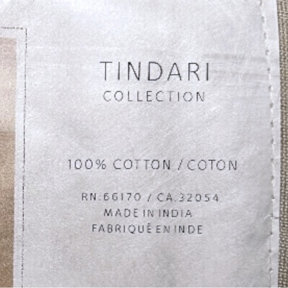 NIP Anthropologie Tindari Shams Cotton Ivory + Gray Scalloped Trim Hand Screened - Picture 8 of 9